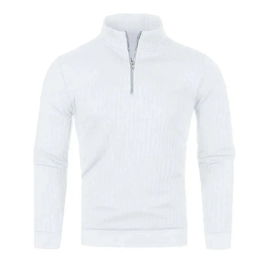Mænds Strikket Trøje med Halv Blixtlås 2