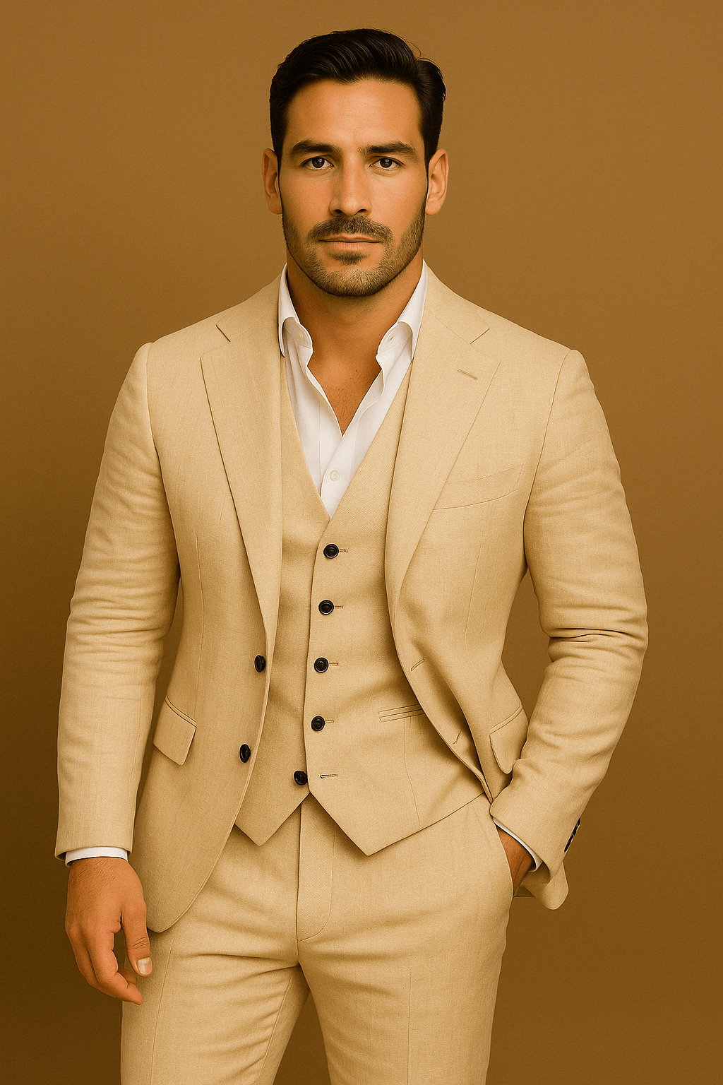 Mænds Tredelt Hørsæt til Bryllupper 13