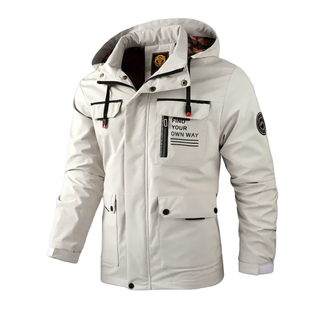 Mænds Vinterjakke med Hætte og Vandafvisende Design 0