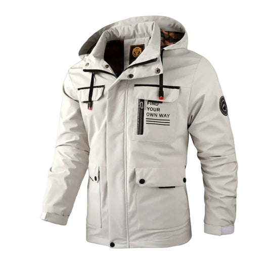 Mænds Vinterjakke med Hætte og Vandafvisende Design 0