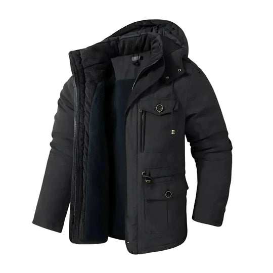 Mænds Vinterparka Med Vandtæt Design Aftagelig Hætte 0