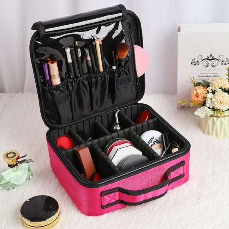 Makeup Opbevaringsboks med Justerbare Rum 7