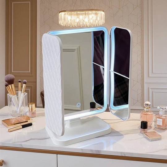 Makeup Spejl med LED-belysning i 3 Farver 0