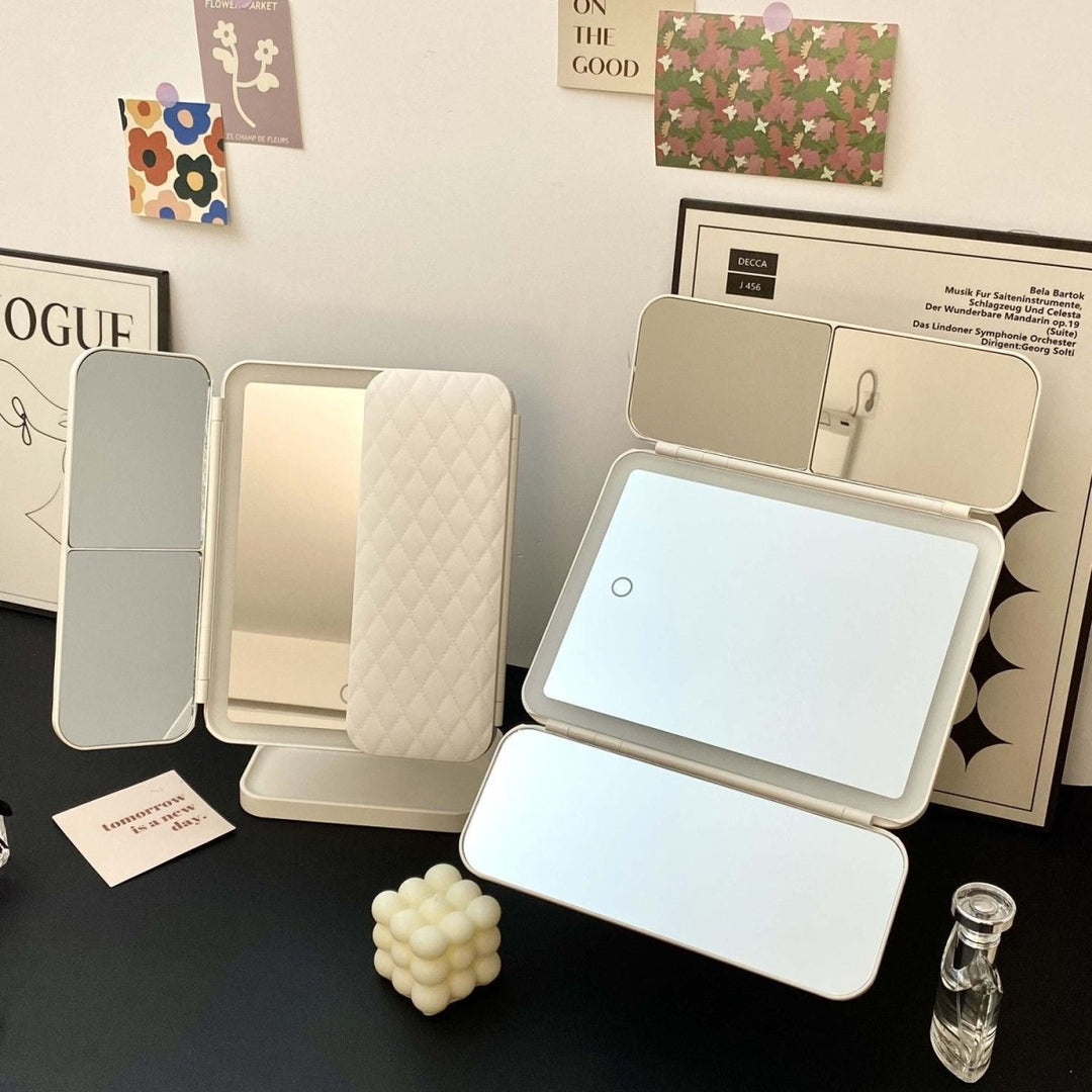 Makeup Spejl med LED-belysning i 3 Farver 7