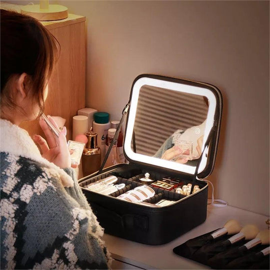 Makeup Taske med LED Lys til Rejser 2