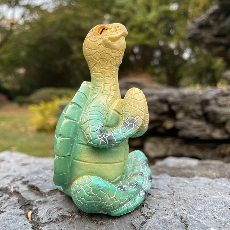 Meditativ Havskildpadde Statue til Indretning 3