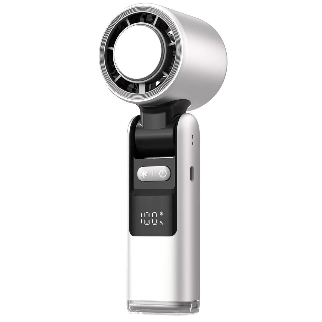 Mini Håndventilator Med Digitalt Display Justerbare Vindniveauer 5
