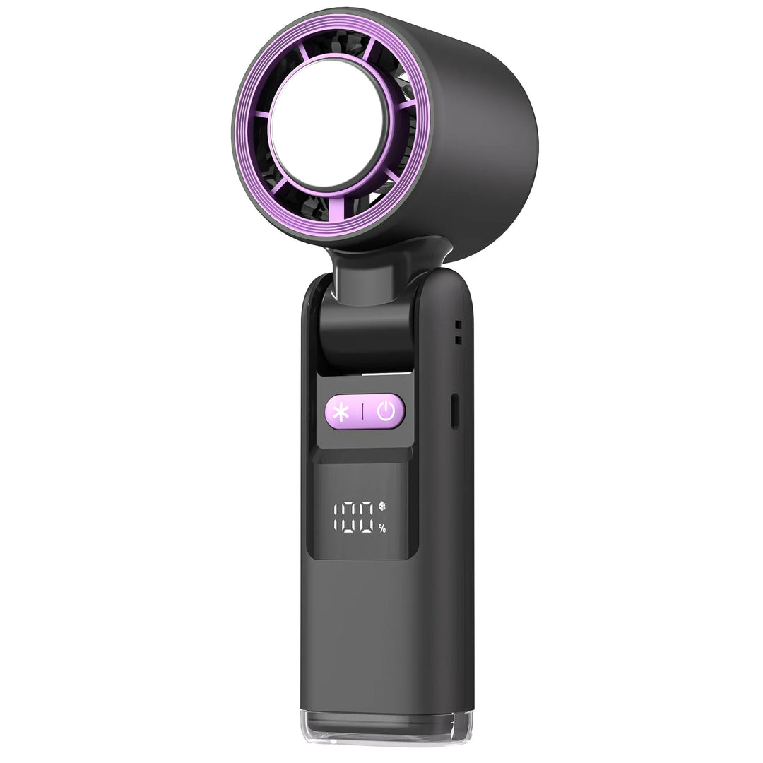 Mini Håndventilator Med Digitalt Display Justerbare Vindniveauer 7