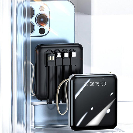 Mini Powerbank 20000mAh med Integrerede Kabler 1