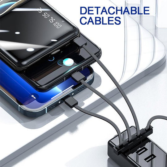 Mini Powerbank 20000mAh med Integrerede Kabler 3