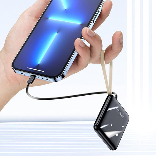 Mini Powerbank 20000mAh med Integrerede Kabler 5