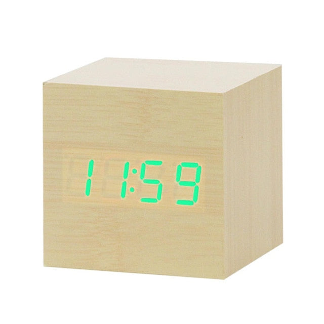 Minimalistisk Digital Vækkeur med Stemmebetjening Plast LED Display 1