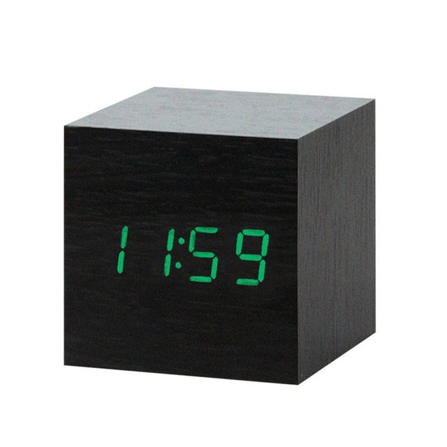 Minimalistisk Digital Vækkeur med Stemmebetjening Plast LED Display 10