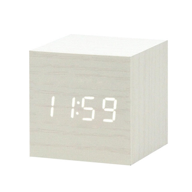 Minimalistisk Digital Vækkeur med Stemmebetjening Plast LED Display 11