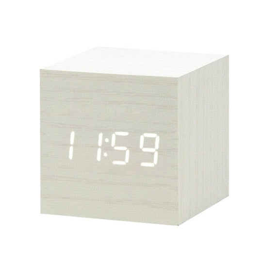 Minimalistisk Digital Vækkeur med Stemmebetjening Plast LED Display 11