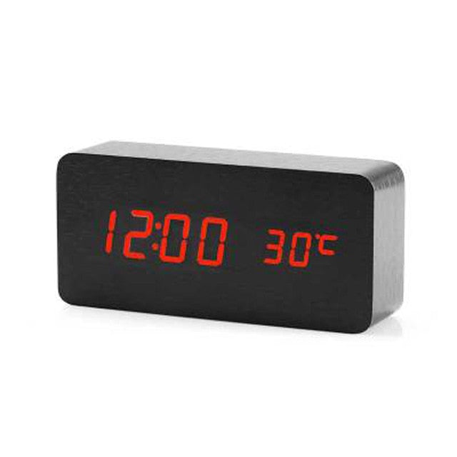 Minimalistisk Digital Vækkeur med Stemmebetjening Plast LED Display 12