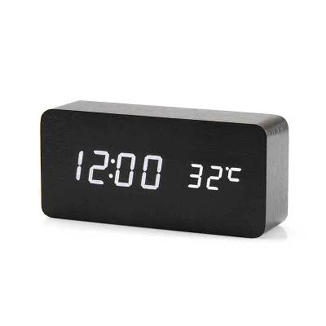 Minimalistisk Digital Vækkeur med Stemmebetjening Plast LED Display 13