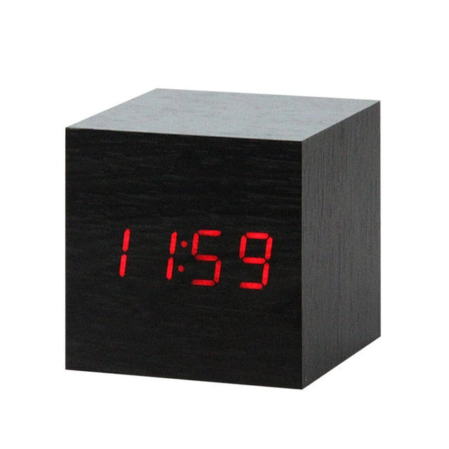 Minimalistisk Digital Vækkeur med Stemmebetjening Plast LED Display 14