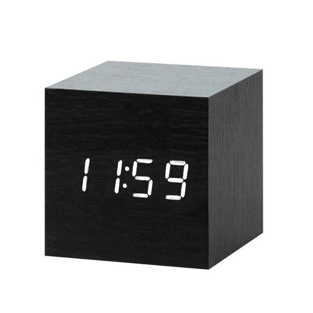 Minimalistisk Digital Vækkeur med Stemmebetjening Plast LED Display 15