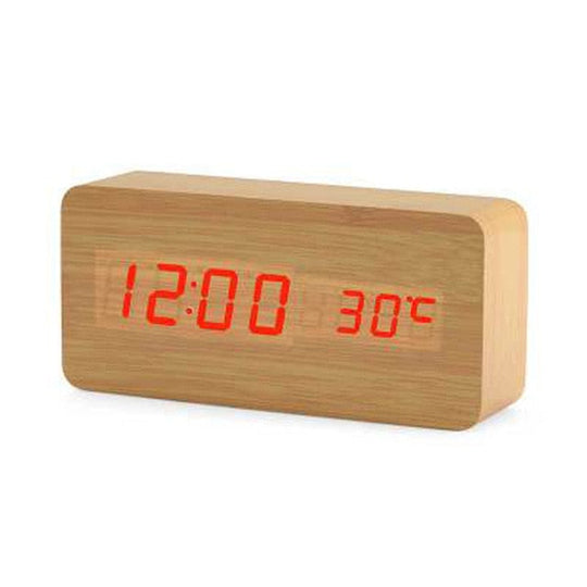 Minimalistisk Digital Vækkeur med Stemmebetjening Plast LED Display 2