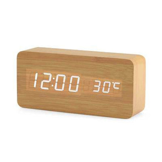 Minimalistisk Digital Vækkeur med Stemmebetjening Plast LED Display 3