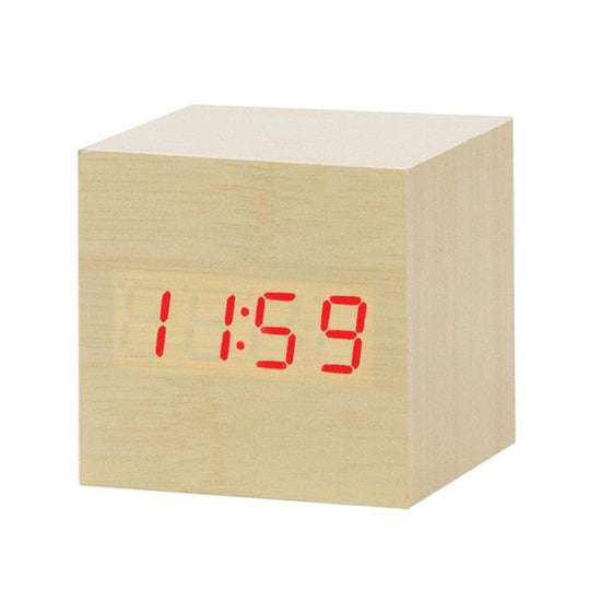 Minimalistisk Digital Vækkeur med Stemmebetjening Plast LED Display 4