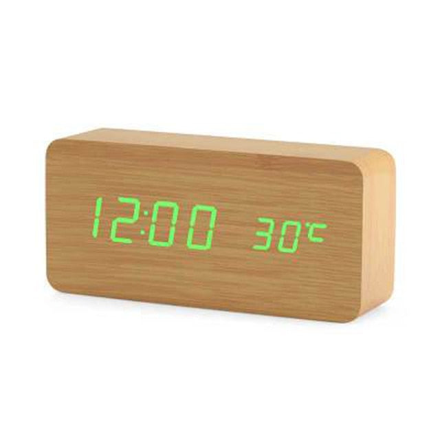 Minimalistisk Digital Vækkeur med Stemmebetjening Plast LED Display 5