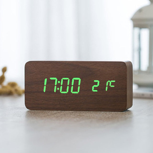 Minimalistisk Digital Vækkeur med Stemmebetjening Plast LED Display 7