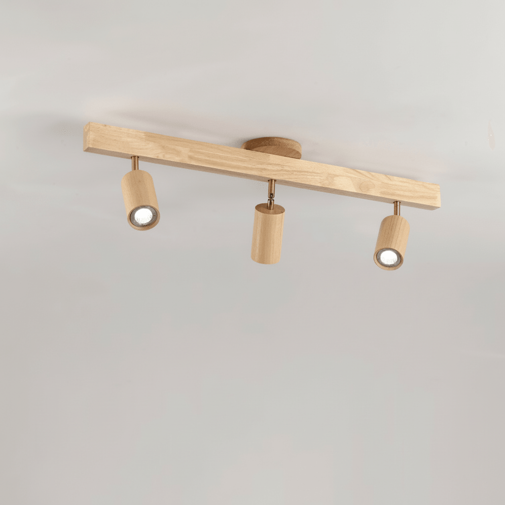 Minimalistisk Loftslampe i Træ med Justerbar Lysretning 20