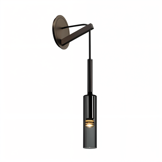 Minimalistisk Væglampe med Røget Glas 0