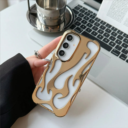 Mobilcover 3D Flammemønster til Samsung Galaxy - Stødsikkert Design 3