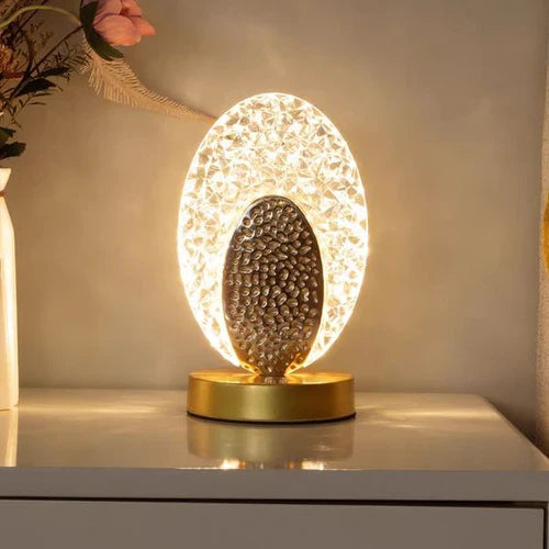 Moderne Bordlampe Uden Ledning i Peacock Design med Justerbar Lysstyrke 0