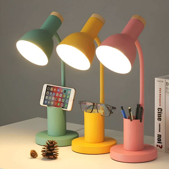 Moderne Bordlampe med Penneholder og Justerbart Lys til Skrivebord 1