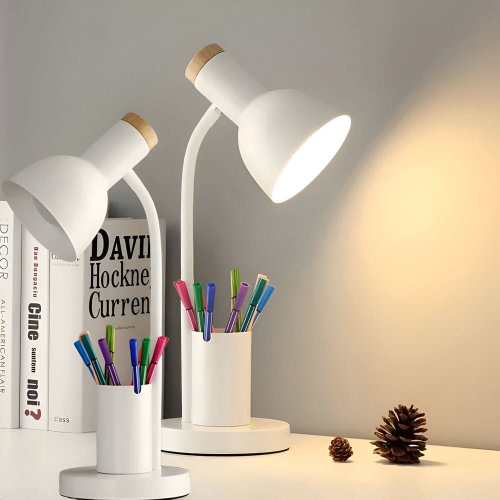 Moderne Bordlampe med Penneholder og Justerbart Lys til Skrivebord 3