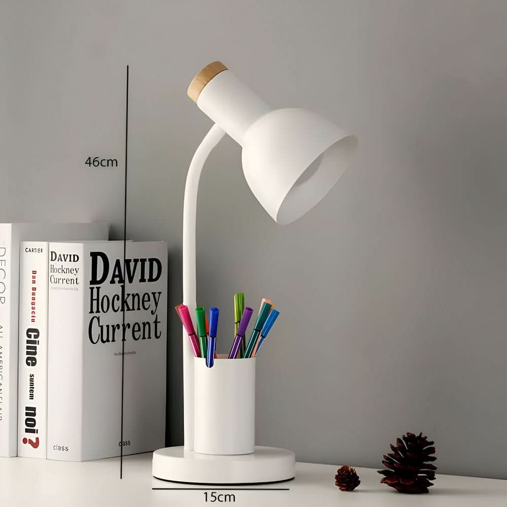 Moderne Bordlampe med Penneholder og Justerbart Lys til Skrivebord 5