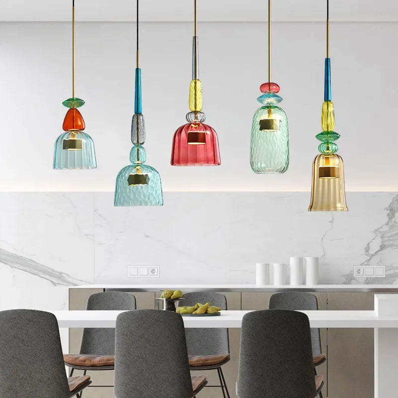 Moderne Hængende Lampe Macaron Farver Designet til Stue og Spisestue 2