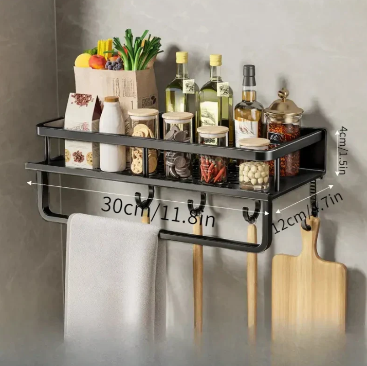 Moderne Køkkenhylde med Pladsbesparende Design 0