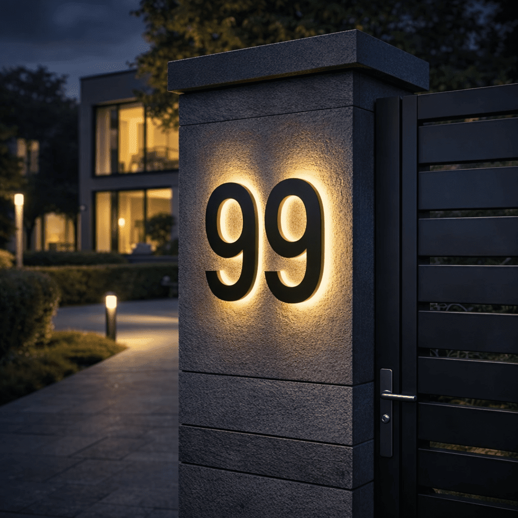 Moderne LED Husnummer til Indgangspartier 0