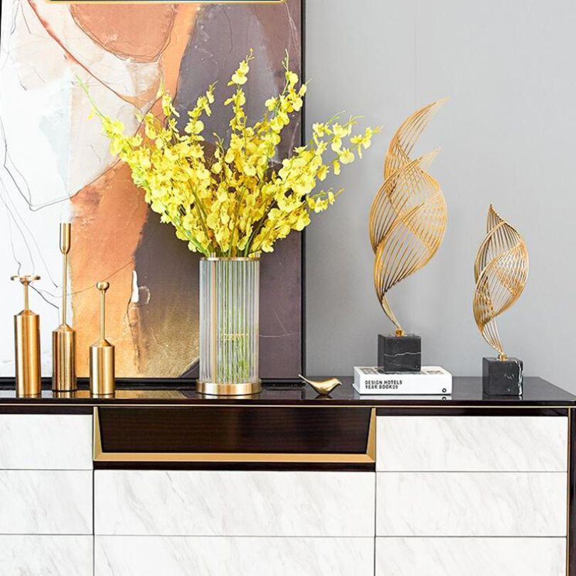 Moderne Metal Abstrakt Bølget Ornament til Indretning 3