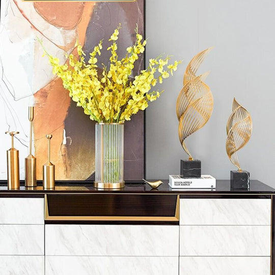 Moderne Metal Abstrakt Bølget Ornament til Indretning 3