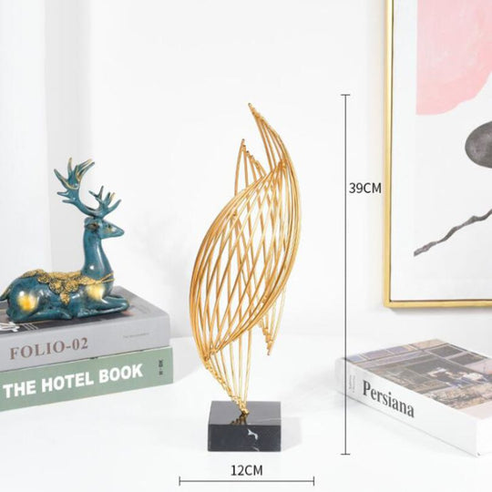 Moderne Metal Abstrakt Bølget Ornament til Indretning 5