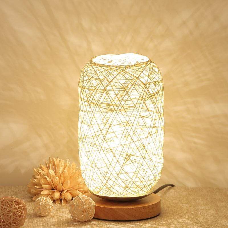 Moderne Natlampe i Rattan Design 1