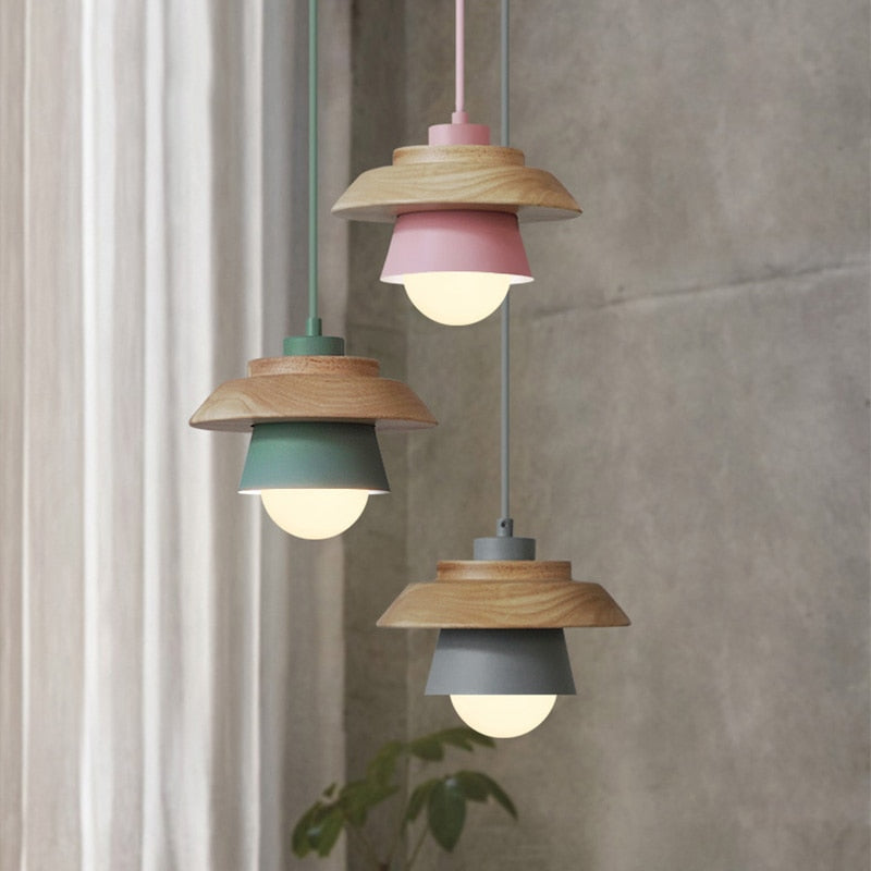 Moderne Pendel Lampe i Træ 1