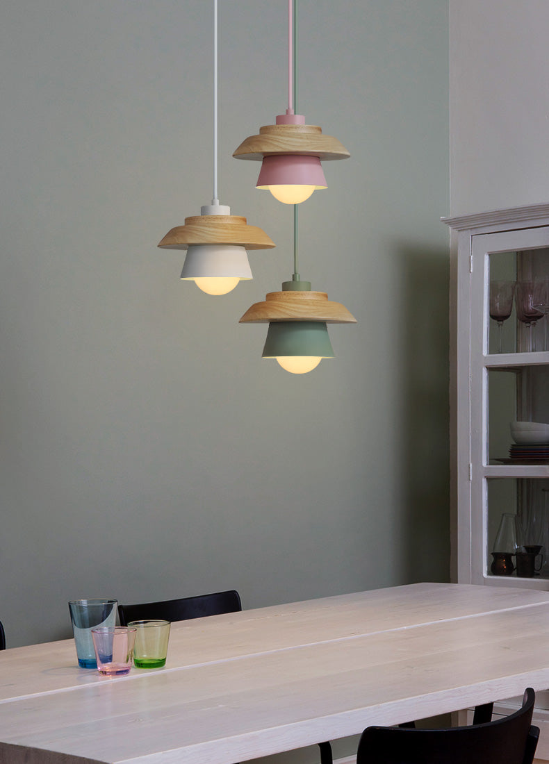 Moderne Pendel Lampe i Træ 2