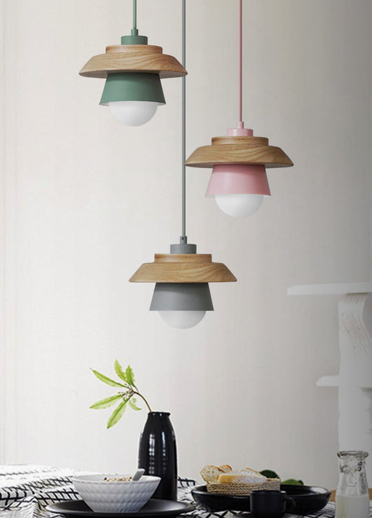 Moderne Pendel Lampe i Træ 5
