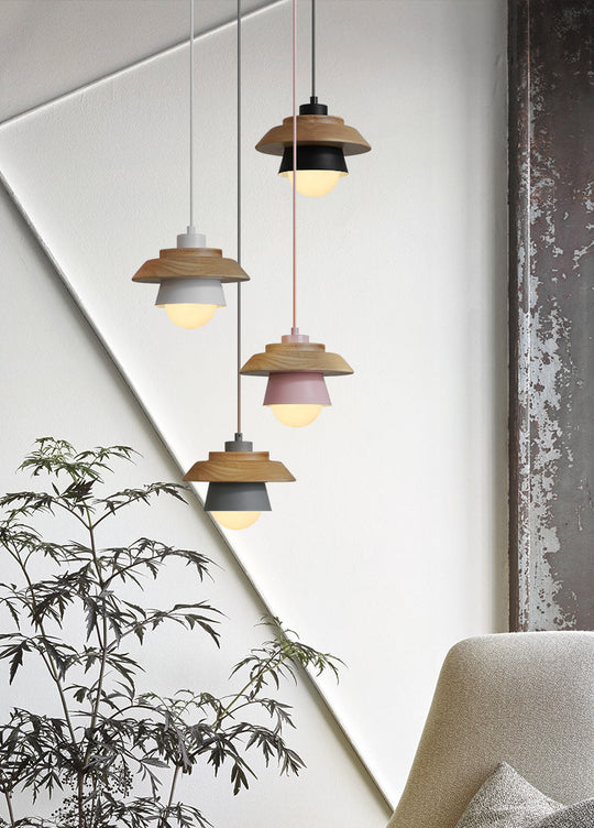 Moderne Pendel Lampe i Træ 8