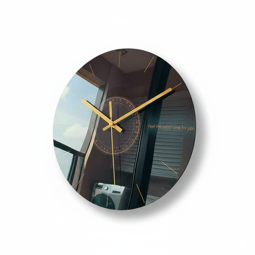 Moderne Vægur i Glas med Minimalistisk Design 0