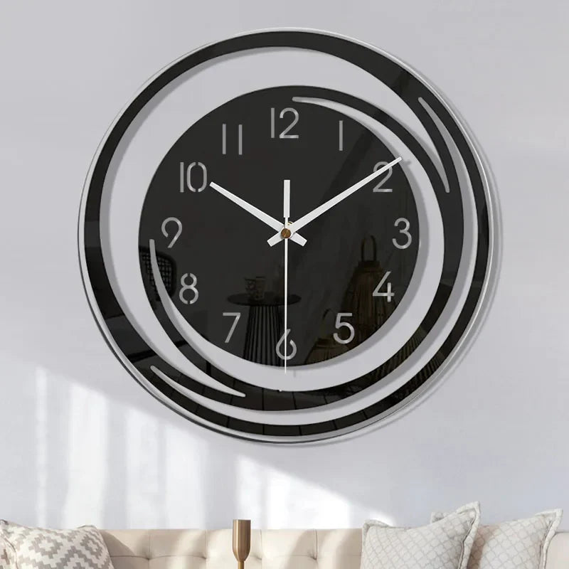 Moderne Vægur i Sort Akryl med Minimalistisk Design 0