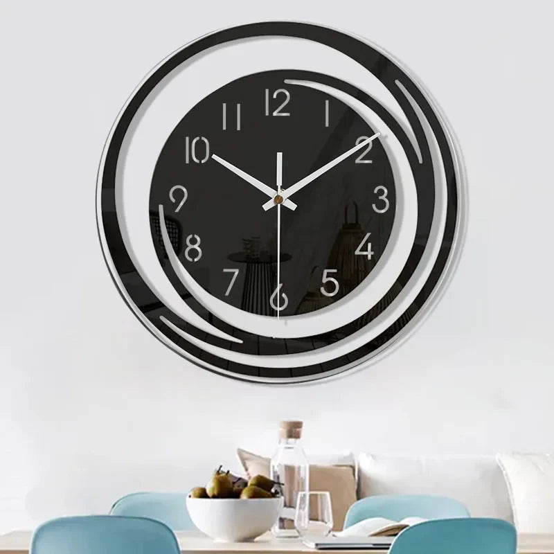 Moderne Vægur i Sort Akryl med Minimalistisk Design 3