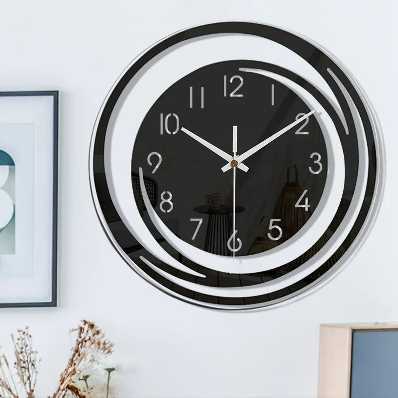 Moderne Vægur i Sort Akryl med Minimalistisk Design 4